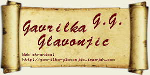 Gavrilka Glavonjić vizit kartica